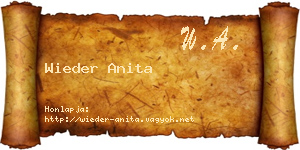 Wieder Anita névjegykártya
